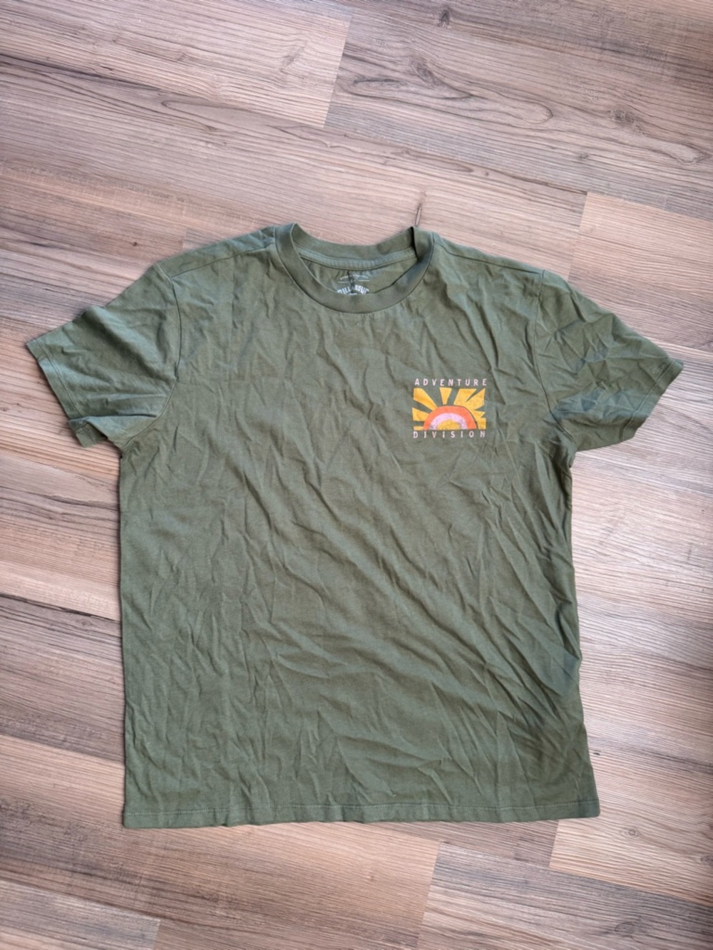 Billabong Olive Graphic Tee with Sunset Chest Print - Men